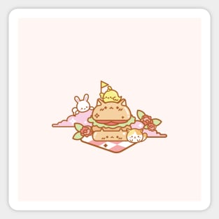 Cute Hamburger & Friends Sticker